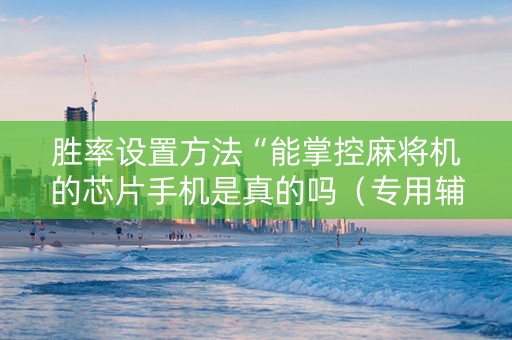 胜率设置方法“能掌控麻将机的芯片手机是真的吗（专用辅牌神器免安装）