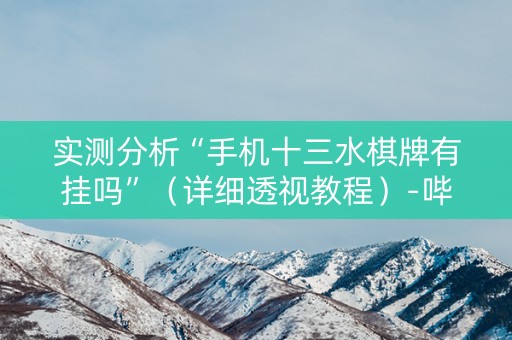 实测分析“手机十三水棋牌有挂吗”（详细透视教程）-哔哩哔哩