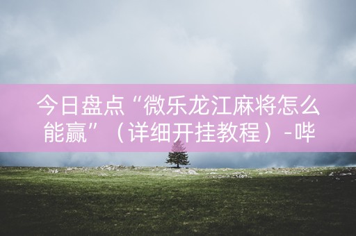今日盘点“微乐龙江麻将怎么能赢”（详细开挂教程）-哔哩哔哩