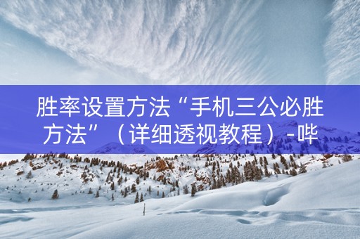 胜率设置方法“手机三公必胜方法”（详细透视教程）-哔哩哔哩