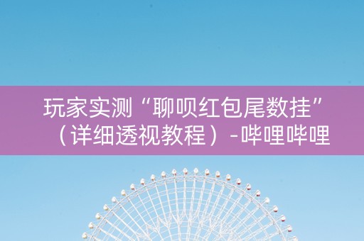 玩家实测“聊呗红包尾数挂”（详细透视教程）-哔哩哔哩
