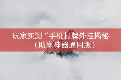 玩家实测“手机打牌外挂揭秘（助赢神器通用版）
