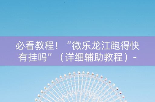 必看教程！“微乐龙江跑得快有挂吗”（详细辅助教程）-哔哩哔哩