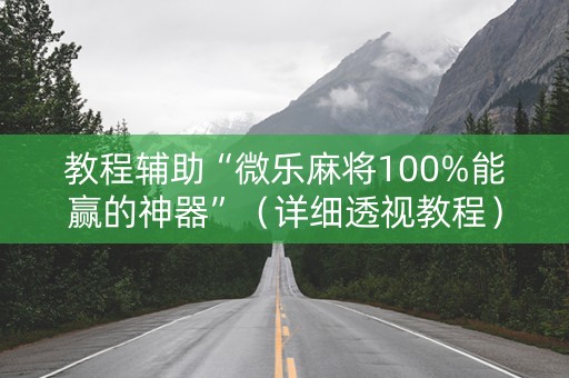 教程辅助“微乐麻将100%能赢的神器”（详细透视教程）-哔哩哔哩