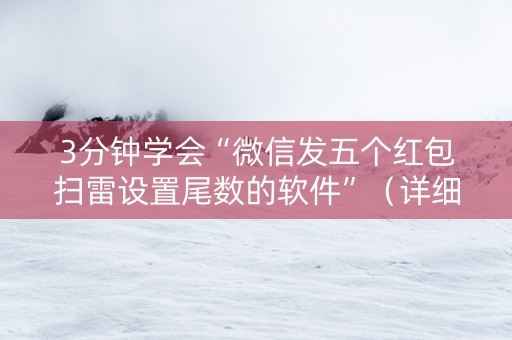 3分钟学会“微信发五个红包扫雷设置尾数的软件”（详细透视教程）-哔哩哔哩