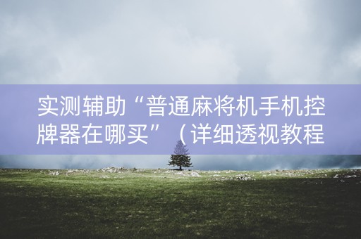 实测辅助“普通麻将机手机控牌器在哪买”（详细透视教程）-哔哩哔哩
