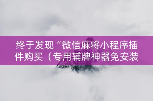 终于发现“微信麻将小程序插件购买（专用辅牌神器免安装）