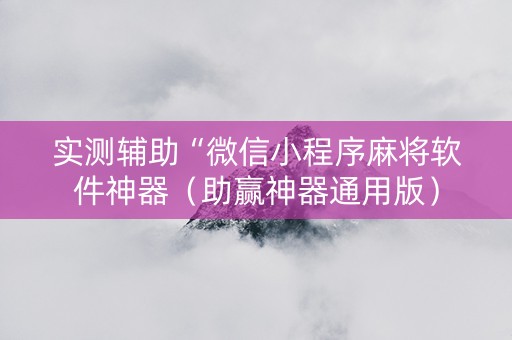 实测辅助“微信小程序麻将软件神器（助赢神器通用版）