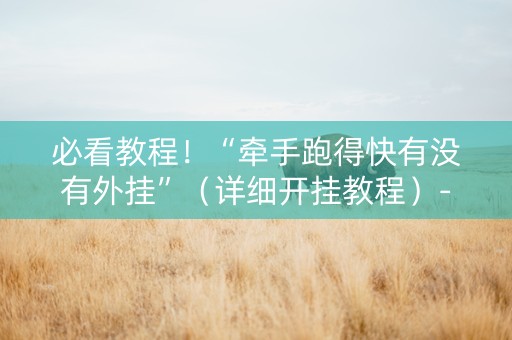 必看教程！“牵手跑得快有没有外挂”（详细开挂教程）-哔哩哔哩