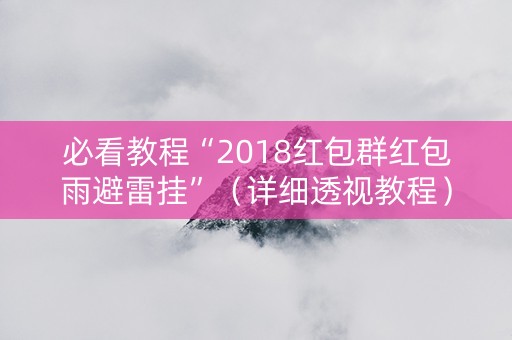 必看教程“2018红包群红包雨避雷挂”（详细透视教程）-哔哩哔哩