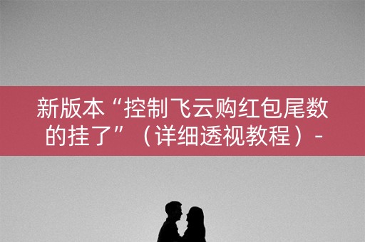 新版本“控制飞云购红包尾数的挂了”（详细透视教程）-哔哩哔哩