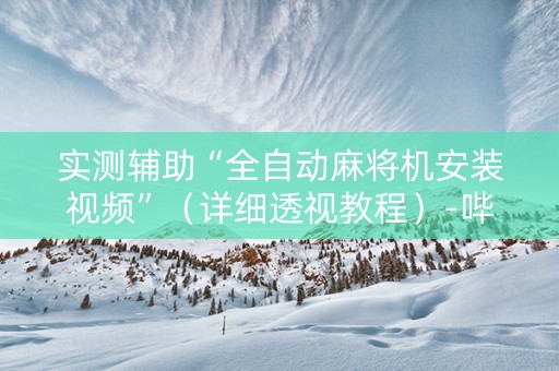 实测辅助“全自动麻将机安装视频”（详细透视教程）-哔哩哔哩