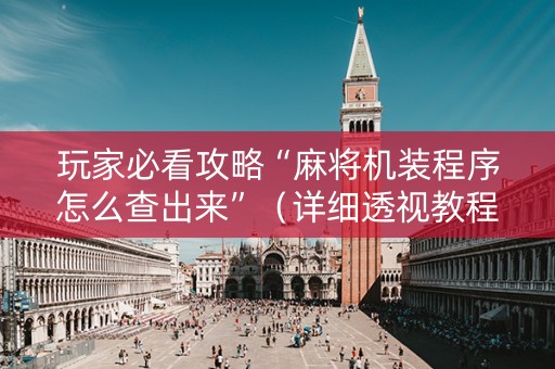 玩家必看攻略“麻将机装程序怎么查出来”（详细透视教程）-哔哩哔哩