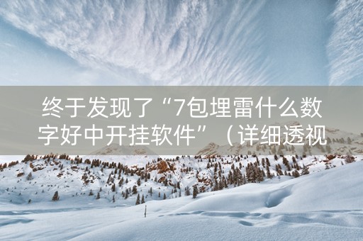 终于发现了“7包埋雷什么数字好中开挂软件”（详细透视教程）-哔哩哔哩