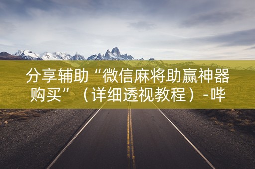 分享辅助“微信麻将助赢神器购买”（详细透视教程）-哔哩哔哩