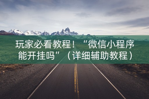 玩家必看教程！“微信小程序能开挂吗”（详细辅助教程）-哔哩哔哩