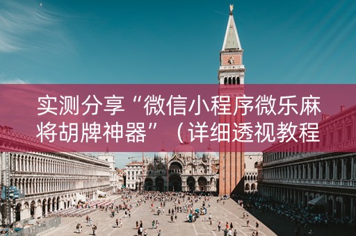 实测分享“微信小程序微乐麻将胡牌神器”（详细透视教程）-哔哩哔哩