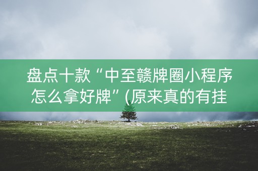 盘点十款“中至赣牌圈小程序怎么拿好牌”(原来真的有挂)-知乎