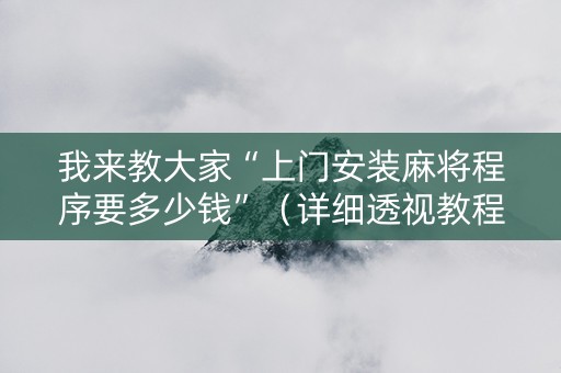 我来教大家“上门安装麻将程序要多少钱”（详细透视教程）-哔哩哔哩