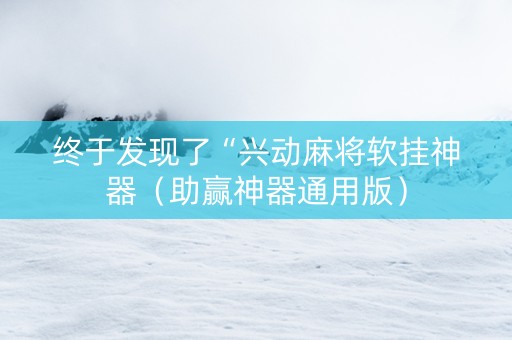 终于发现了“兴动麻将软挂神器（助赢神器通用版）