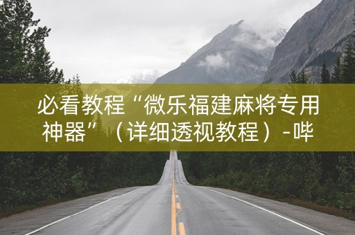 必看教程“微乐福建麻将专用神器”（详细透视教程）-哔哩哔哩