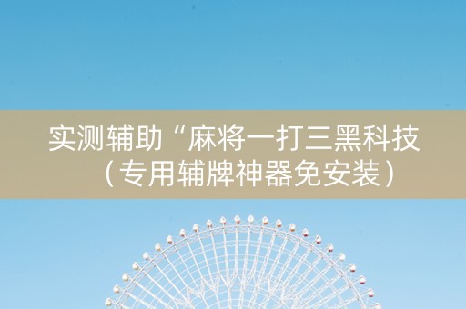 实测辅助“麻将一打三黑科技（专用辅牌神器免安装）