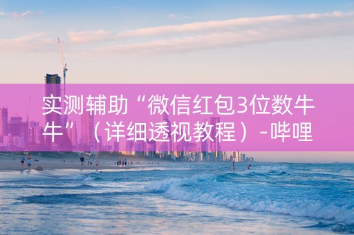 实测辅助“微信红包3位数牛牛”（详细透视教程）-哔哩哔哩