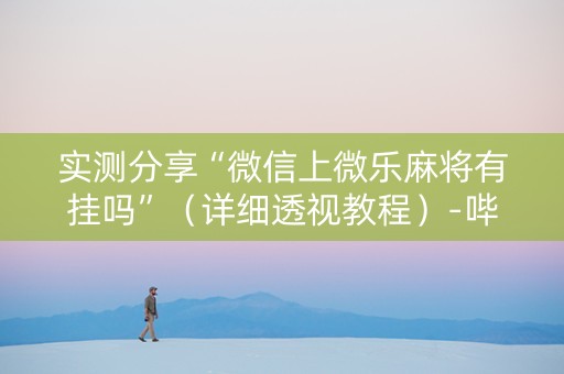 实测分享“微信上微乐麻将有挂吗”（详细透视教程）-哔哩哔哩