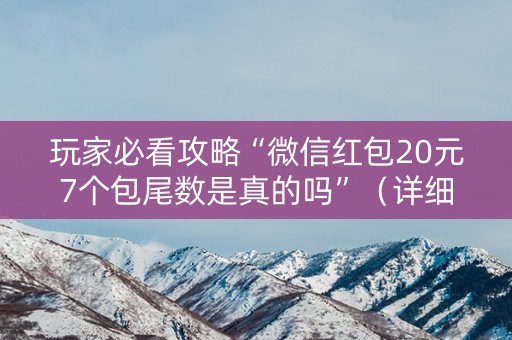 玩家必看攻略“微信红包20元7个包尾数是真的吗”（详细透视教程）-哔哩哔哩