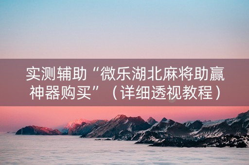 实测辅助“微乐湖北麻将助赢神器购买”（详细透视教程）-哔哩哔哩