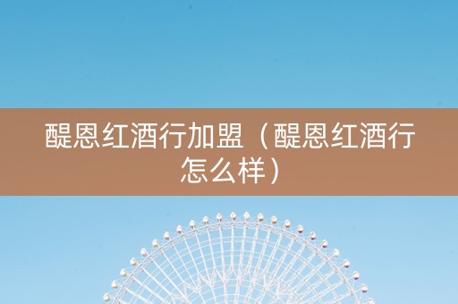 醍恩红酒行加盟（醍恩红酒行怎么样）