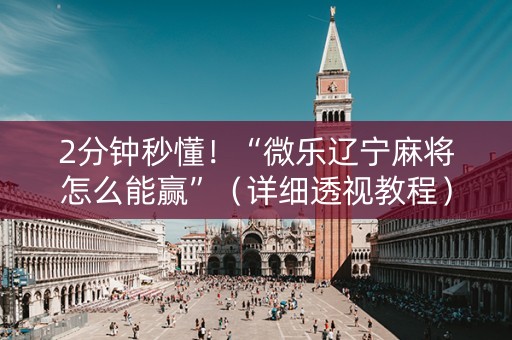 2分钟秒懂！“微乐辽宁麻将怎么能赢”（详细透视教程）-哔哩哔哩