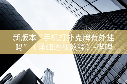 新版本“手机打扑克牌有外挂吗”（详细透视教程）-哔哩哔哩