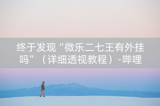终于发现“微乐二七王有外挂吗”（详细透视教程）-哔哩哔哩