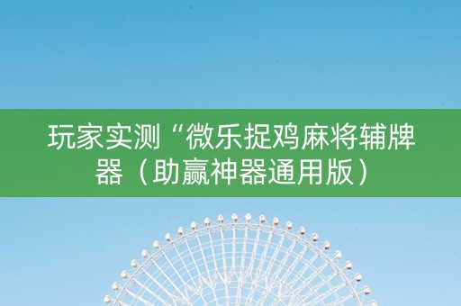 玩家实测“微乐捉鸡麻将辅牌器（助赢神器通用版）