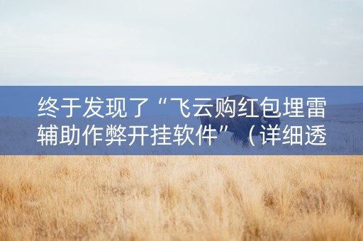 终于发现了“飞云购红包埋雷辅助作弊开挂软件”（详细透视教程）-哔哩哔哩