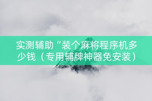 实测辅助“装个麻将程序机多少钱（专用辅牌神器免安装）