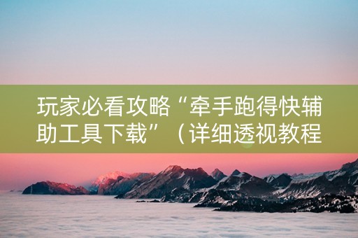 玩家必看攻略“牵手跑得快辅助工具下载”（详细透视教程）-哔哩哔哩