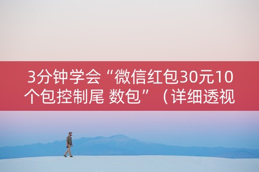 3分钟学会“微信红包30元10个包控制尾 数包”（详细透视教程）-哔哩哔哩