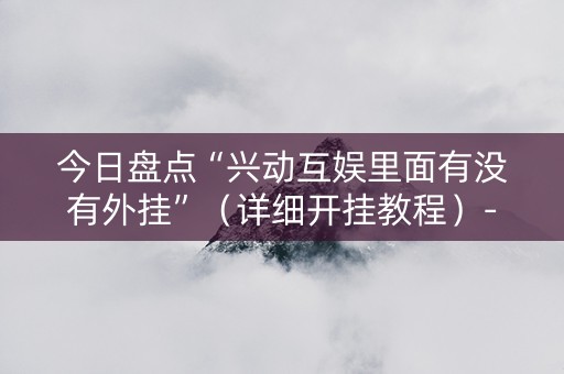 今日盘点“兴动互娱里面有没有外挂”（详细开挂教程）-哔哩哔哩
