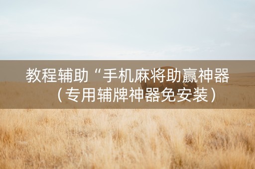 教程辅助“手机麻将助赢神器（专用辅牌神器免安装）