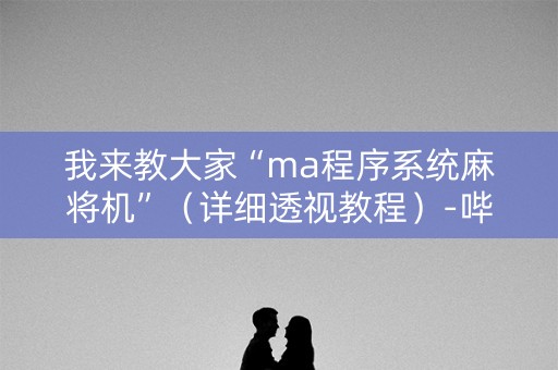我来教大家“ma程序系统麻将机”（详细透视教程）-哔哩哔哩