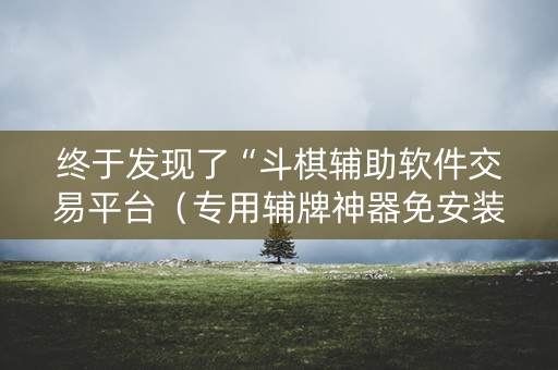 终于发现了“斗棋辅助软件交易平台（专用辅牌神器免安装）