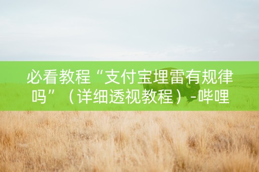 必看教程“支付宝埋雷有规律吗”（详细透视教程）-哔哩哔哩