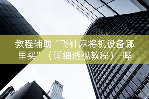 教程辅助“飞针麻将机设备哪里买”（详细透视教程）-哔哩哔哩