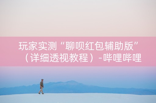 玩家实测“聊呗红包辅助版”（详细透视教程）-哔哩哔哩