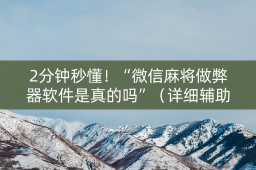 2分钟秒懂！“微信麻将做弊器软件是真的吗”（详细辅助教程）-哔哩哔哩