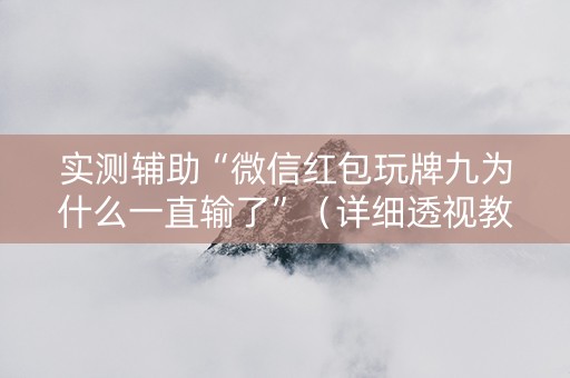 实测辅助“微信红包玩牌九为什么一直输了”（详细透视教程）-哔哩哔哩
