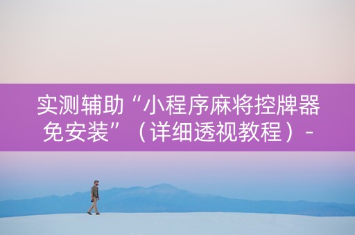 实测辅助“小程序麻将控牌器免安装”（详细透视教程）-哔哩哔哩