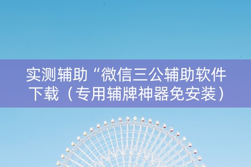 实测辅助“微信三公辅助软件下载（专用辅牌神器免安装）
